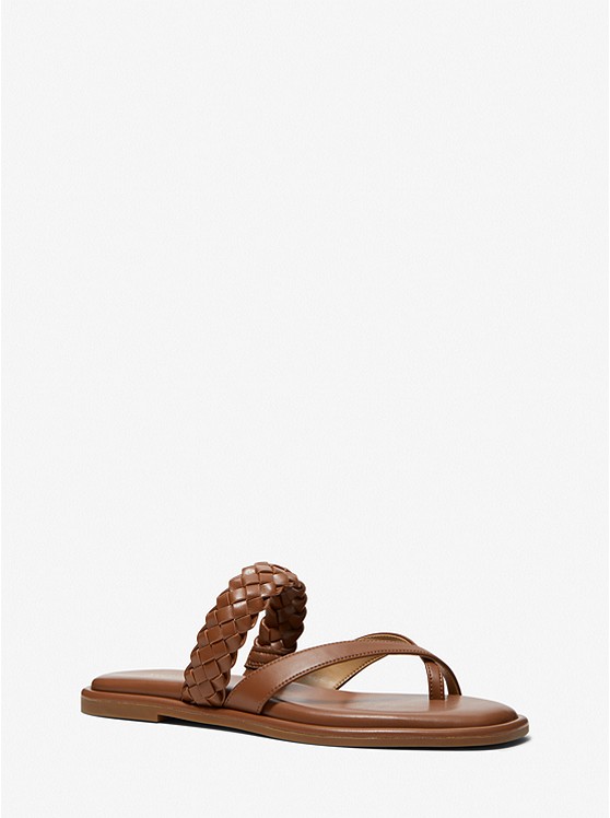 Michael Kors Alba Badelatschen Damen Braun | Österreich-4850371