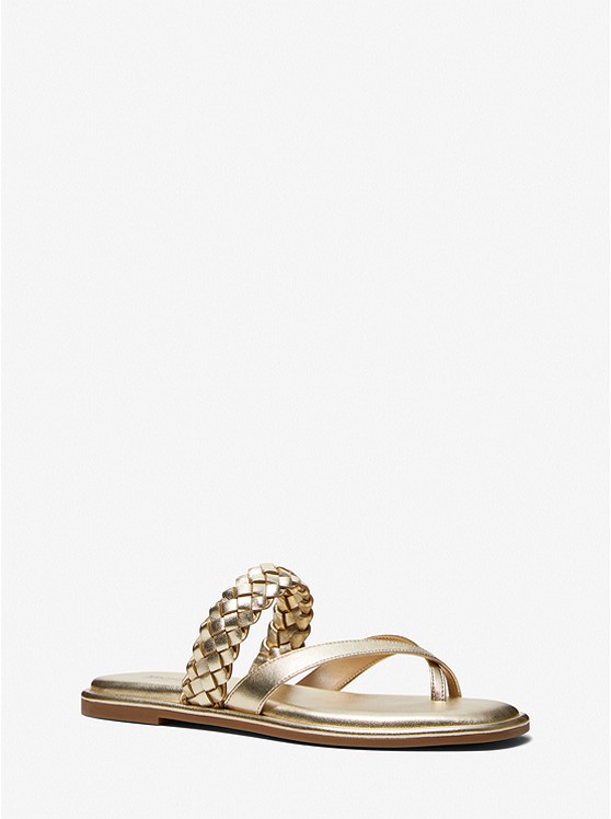 Michael Kors Alba Badelatschen Damen Gold | Österreich-5781873
