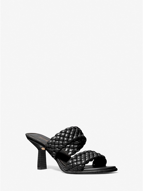 Michael Kors Amelia Braided Mule Damen Schwarz | Österreich-8577318