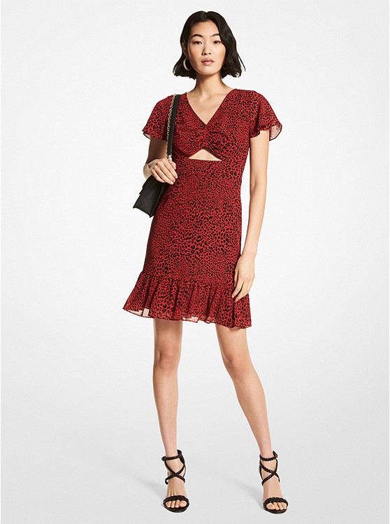 Michael Kors Animal Print Kleider Damen Rot | Österreich-4858937