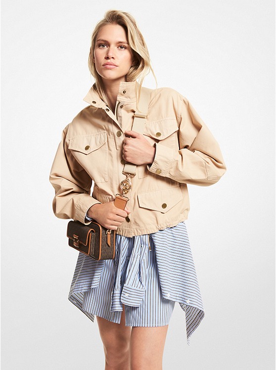 Michael Kors Baumwoll Jacke Damen Khaki | Österreich-0814857