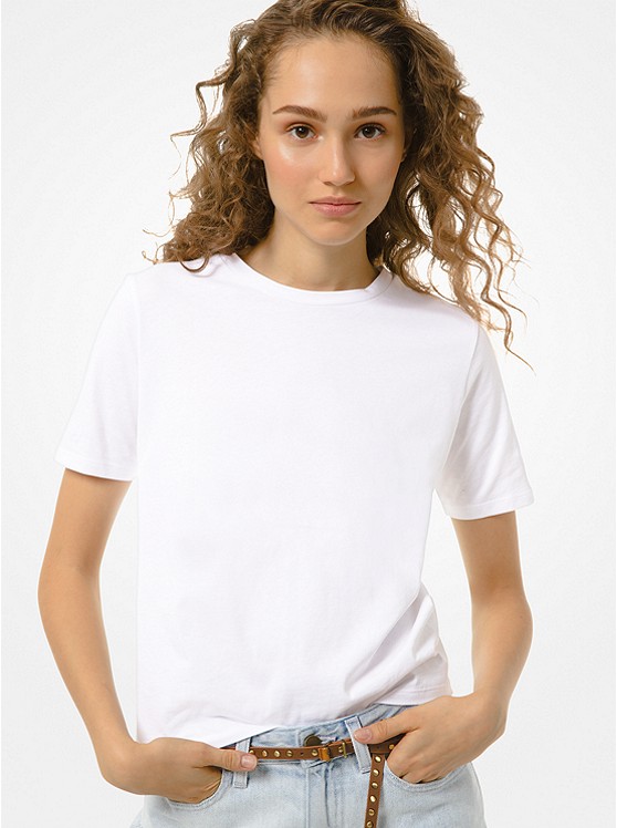 Michael Kors Baumwoll T-shirts Damen Weiß | Österreich-9573870
