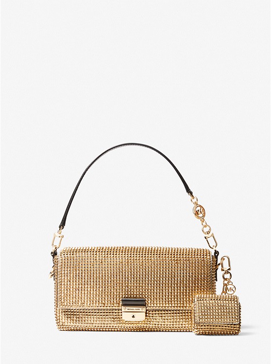 Michael Kors Bradshaw Schultertaschen Damen Schwarz Gold | Österreich-8478190