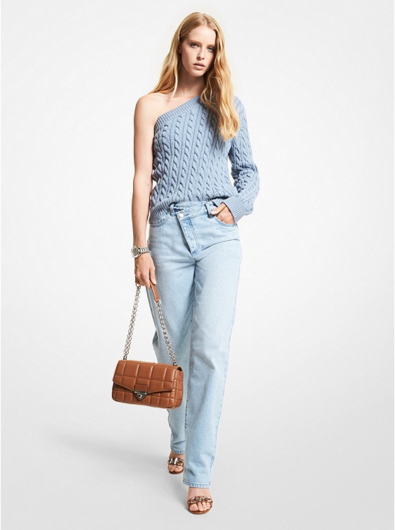 Michael Kors Cable Pullover Damen Hellblau | Österreich-0143788