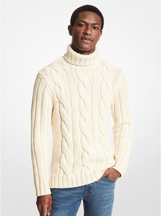 Michael Kors Cable Pullover Herren Weiß | Österreich-7750913