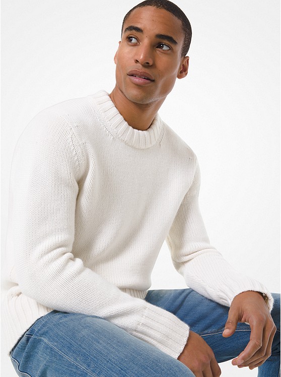 Michael Kors Cashmere Pullover Herren Weiß | Österreich-5883971