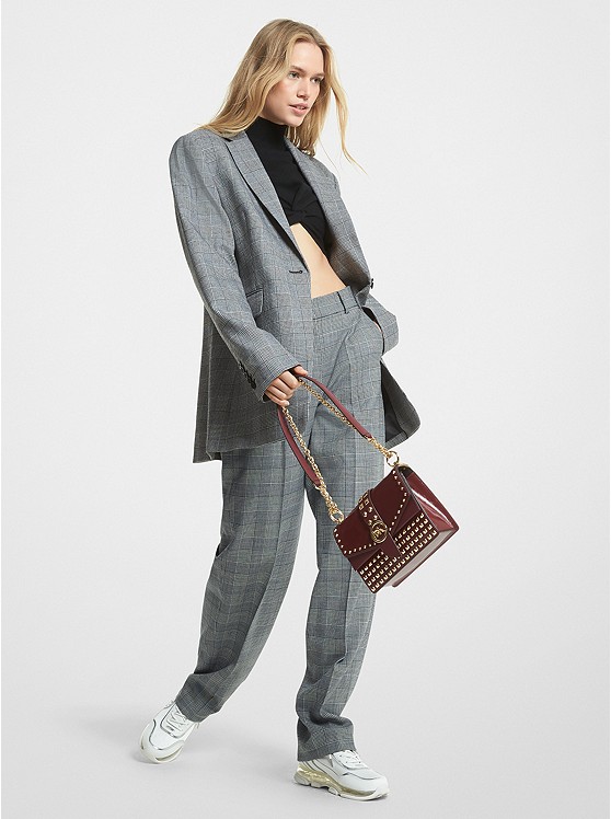Michael Kors Check Blazer Damen Schwarz Weiß | Österreich-7341975