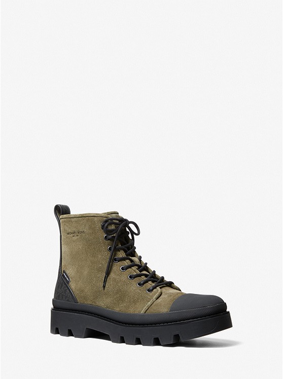 Michael Kors Colin Wildlederstiefel Herren Olivgrün | Österreich-7074398