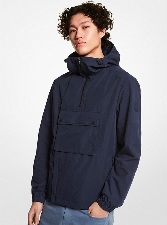 Michael Kors Crinkled Hoodie Herren Navy | Österreich-8735809