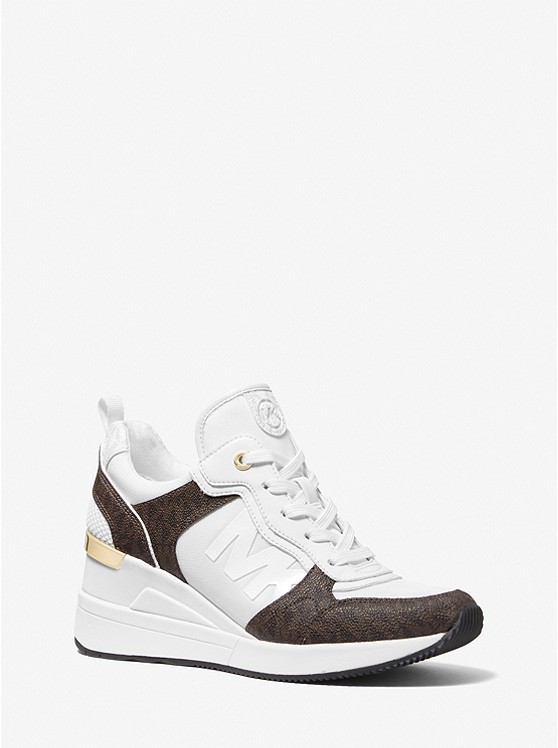 Michael Kors Crista Sportschuhe Damen Weiß Braun | Österreich-0878357