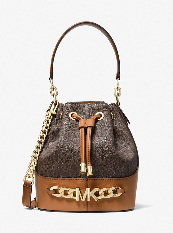 Michael Kors Devon Bucket Tasche Damen Braun Gelb Braun | Österreich-1358974