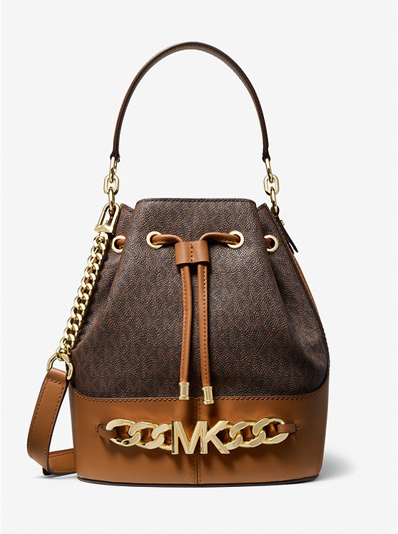 Michael Kors Devon Bucket Tasche Damen Braun Gelb Braun | Österreich-8034577