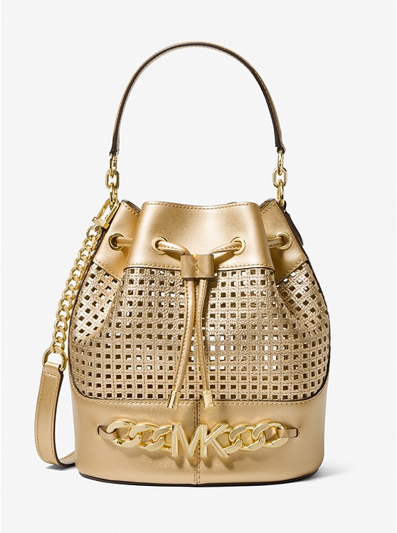 Michael Kors Devon Bucket Tasche Damen Gold | Österreich-8571437