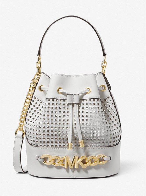 Michael Kors Devon Bucket Tasche Damen Weiß | Österreich-1985087