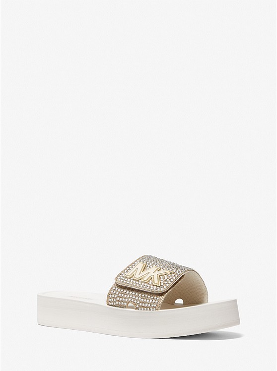 Michael Kors Embellished Badelatschen Damen Gold | Österreich-7945780