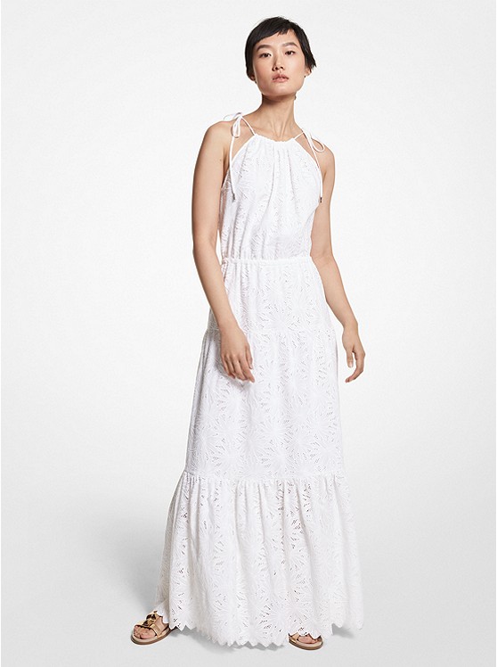 Michael Kors Eyelet Kleider Damen Weiß | Österreich-5847709
