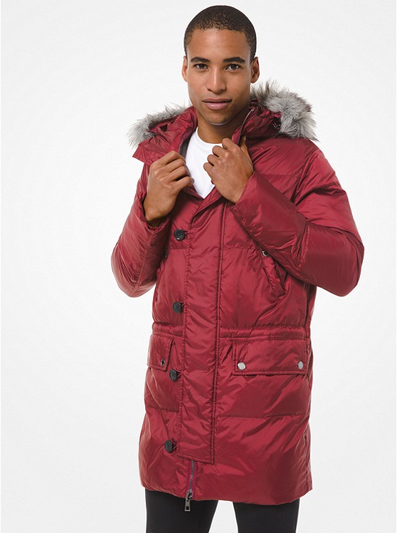 Michael Kors Faux Fur Parka Jacken Herren Rot | Österreich-7513879