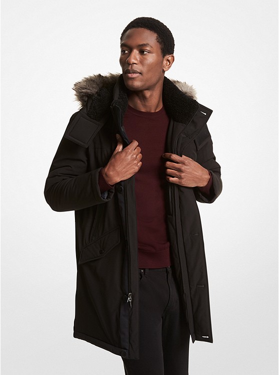 Michael Kors Faux Fur Parka Jacken Herren Schwarz | Österreich-9804775