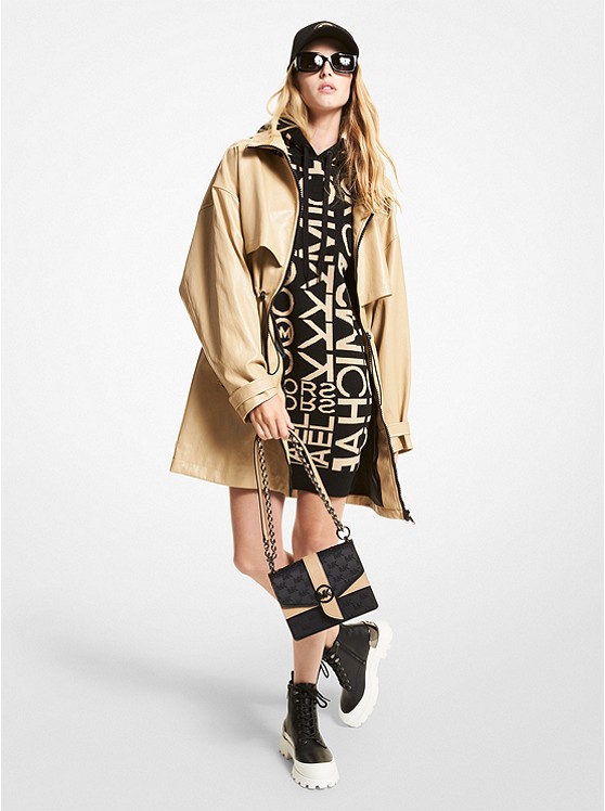 Michael Kors Faux Leder Jacke Damen Khaki | Österreich-7974188