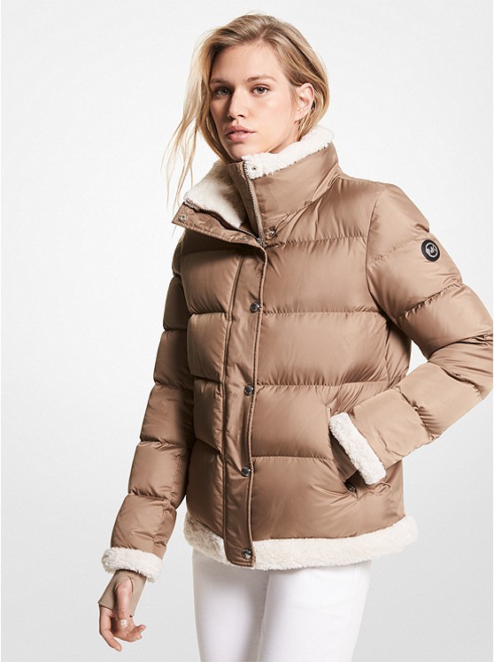 Michael Kors Faux Shearling Daunenjacken Damen Braun | Österreich-7897418