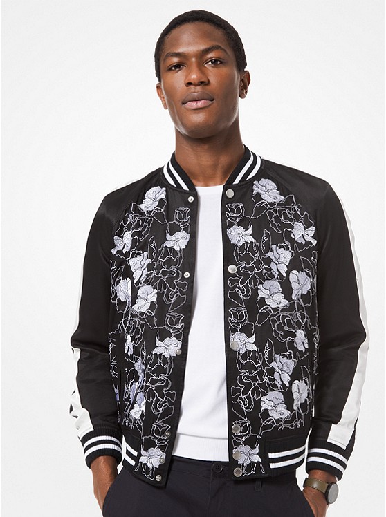 Michael Kors Floral Jacke Herren Schwarz | Österreich-9740138