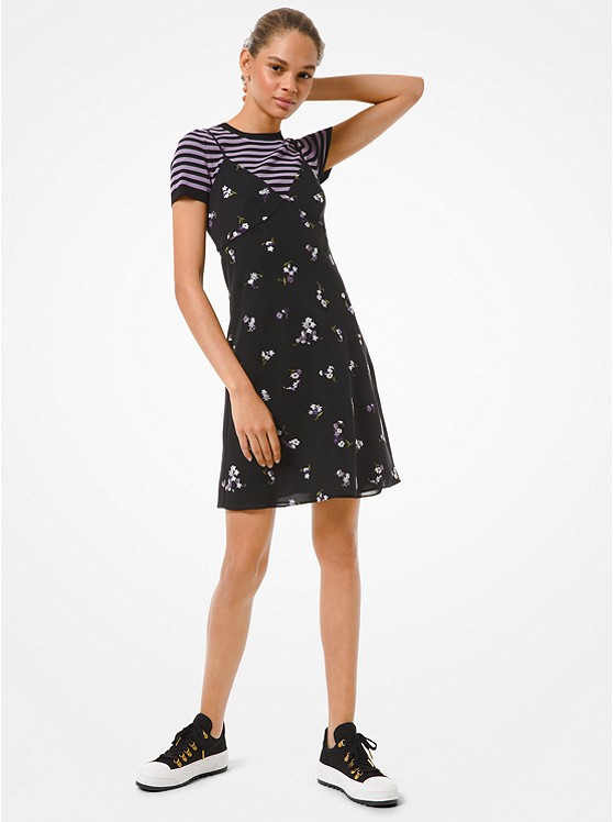 Michael Kors Floral Kleider Damen Schwarz | Österreich-1380859