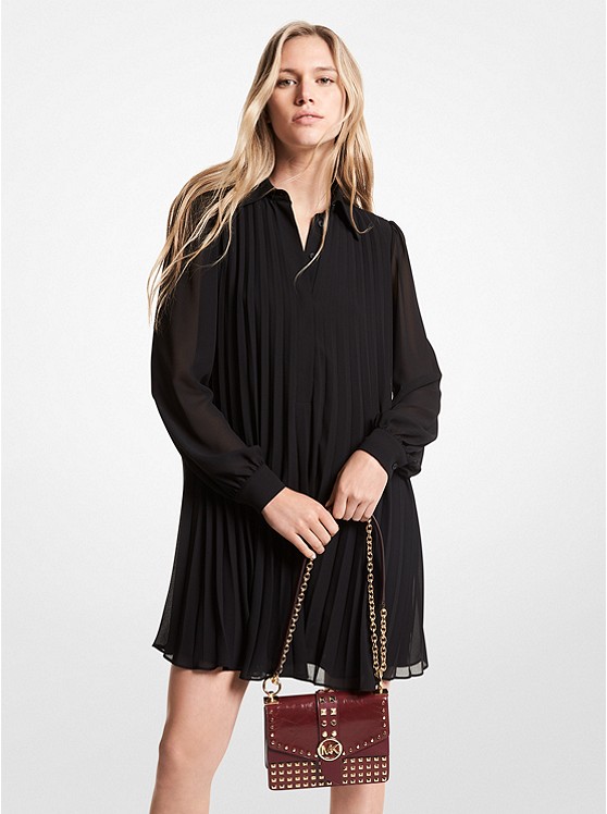 Michael Kors Georgette Kleider Damen Schwarz | Österreich-5871483