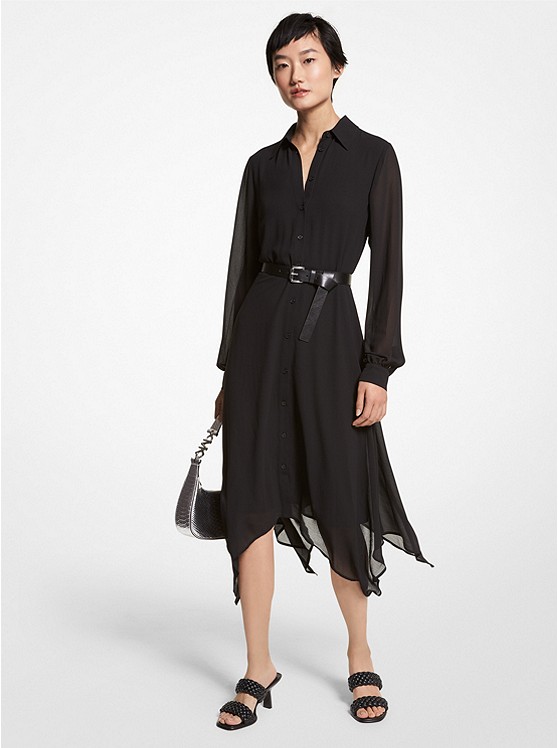 Michael Kors Georgette Kleider Damen Schwarz | Österreich-9714350