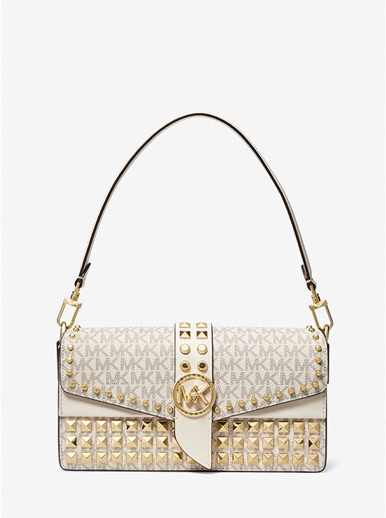 Michael Kors Greenwich Schultertaschen Damen Schokolade | Österreich-0778195