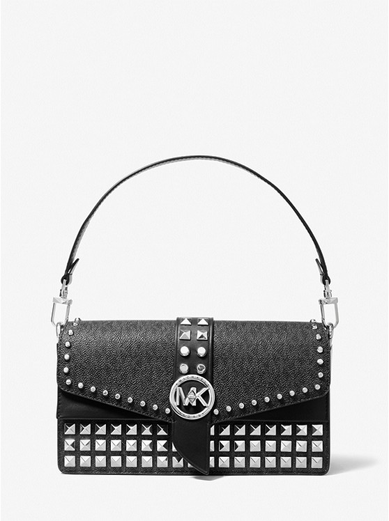 Michael Kors Greenwich Schultertaschen Damen Schwarz | Österreich-0873941