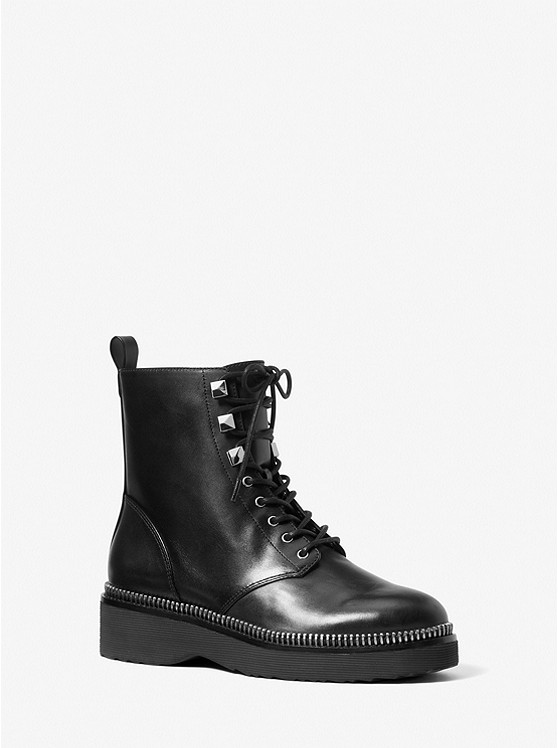 Michael Kors Haskell Kampfstiefel Damen Schwarz | Österreich-8971378