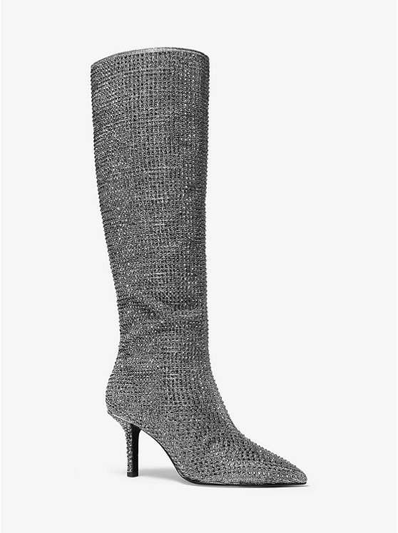 Michael Kors Katerina Kniehohe Stiefel Damen Schwarz Silber | Österreich-9038477