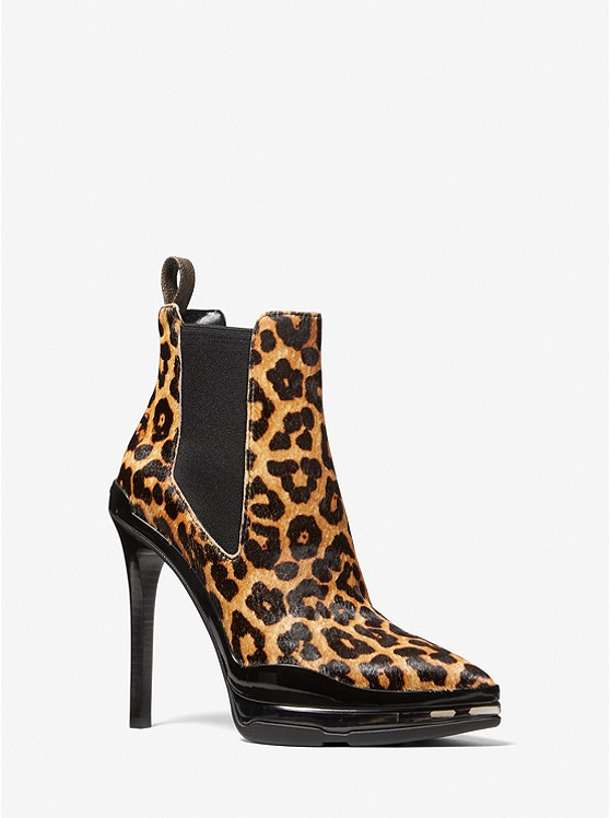 Michael Kors Keke Kampfstiefel Damen Leopard | Österreich-5974738