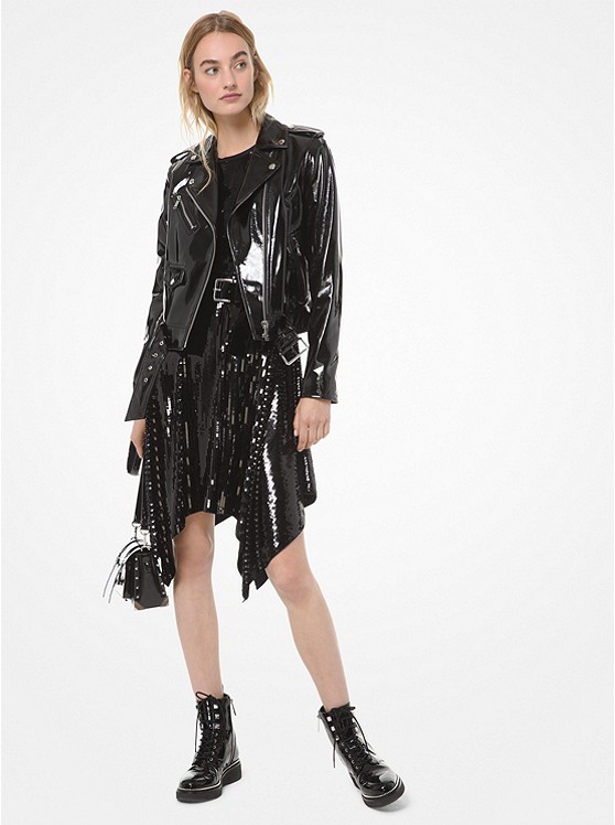 Michael Kors Lack Jacke Damen Schwarz | Österreich-8073175