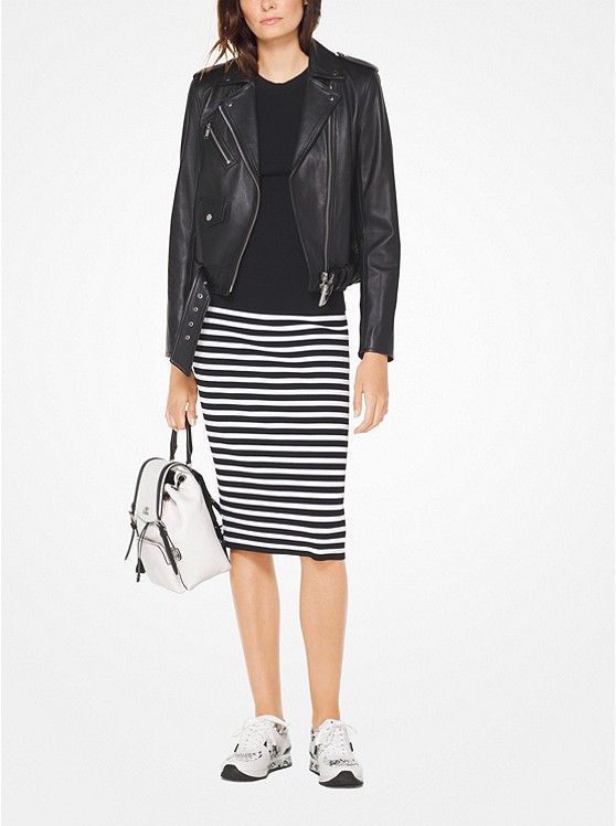 Michael Kors Leder Jacke Damen Schwarz | Österreich-1577390