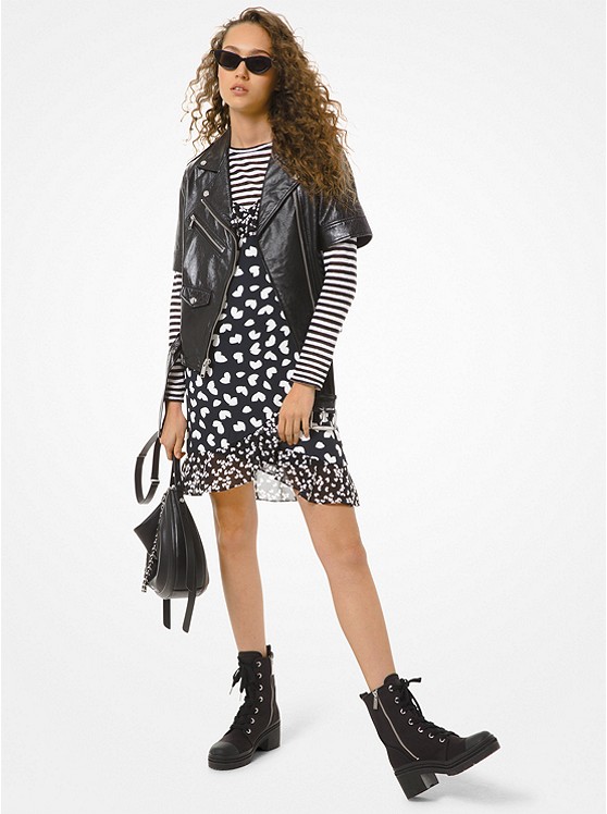 Michael Kors Leder Jacke Damen Schwarz | Österreich-3787490