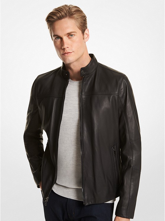 Michael Kors Leder Jacke Herren Schokolade | Österreich-0778413