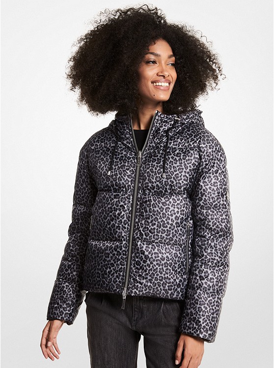 Michael Kors Leopard Daunenjacken Damen Grau | Österreich-9317847