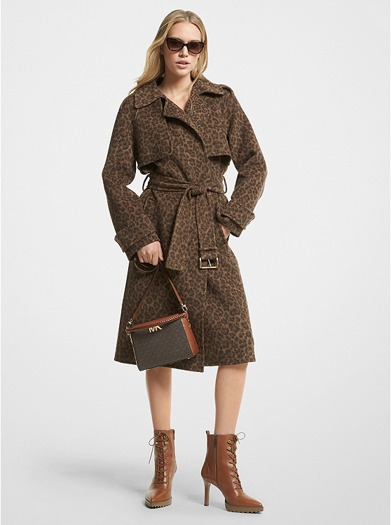 Michael Kors Leopard Mäntel Damen Dunkelbraun | Österreich-4783905