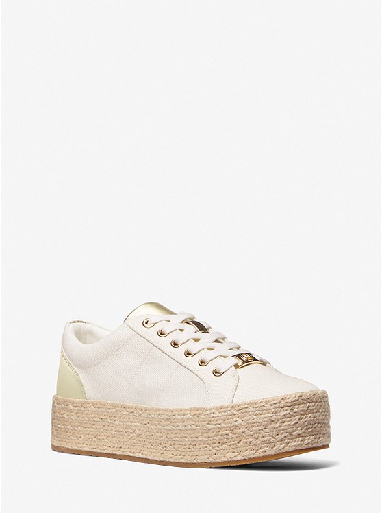 Michael Kors Libby Plateauschuhe Damen Weiß Khaki | Österreich-7815783