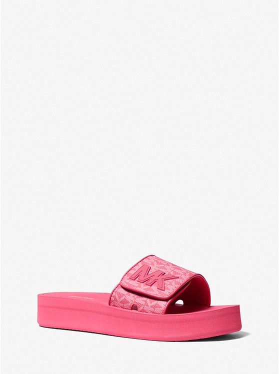 Michael Kors Logo Badelatschen Damen Rot | Österreich-8371475