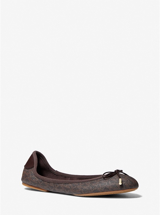 Michael Kors Logo Ballet Flat Damen Braun | Österreich-3754970