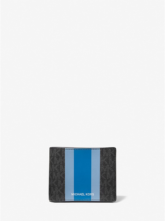 Michael Kors Logo Bifold Geldbörse Herren Azurblau Schwarz | Österreich-1948703