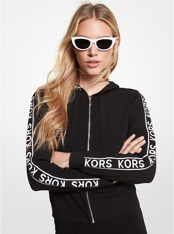 Michael Kors Logo Hoodie Damen Schwarz | Österreich-4081359