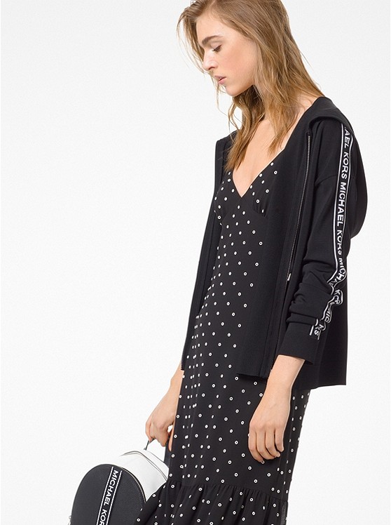 Michael Kors Logo Hoodie Damen Schwarz Weiß | Österreich-7419758