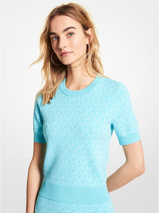 Michael Kors Logo Pullover Damen Türkis | Österreich-8784107