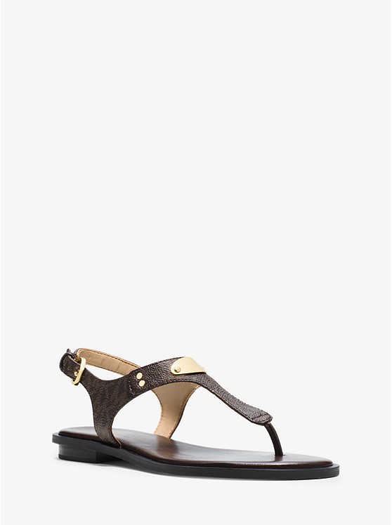 Michael Kors Logo Sandalen Damen Braun | Österreich-8735074