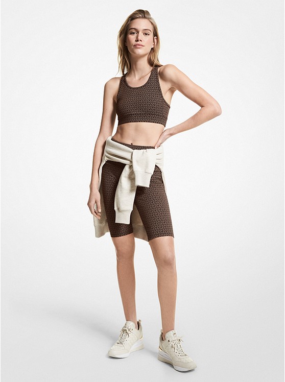 Michael Kors Logo Sport Bh Damen Schokolade | Österreich-5830797