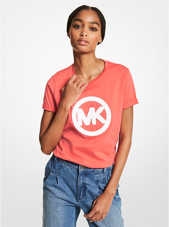 Michael Kors Logo T-shirts Damen Koralle | Österreich-7940388