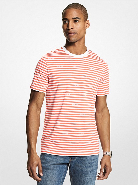 Michael Kors Logo T-shirts Herren Stripes | Österreich-7839508